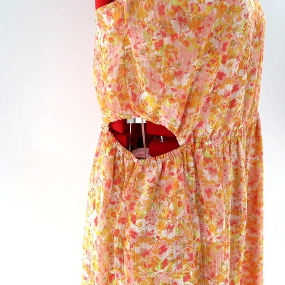 Greylin Reya Floral Dress Large Orange Boho Hippie Romantic Resort Vacay NWT - Picture 8 of 13